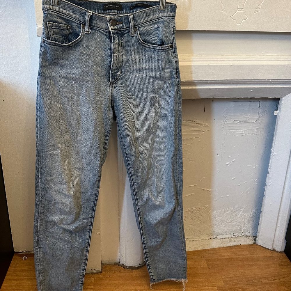 Banana Republic Light Wash Straight Leg Jeans with Raw hems
